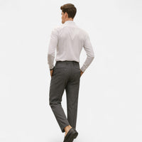 Men's Slim Fit Tailored Trousers with Ankle Length Cut Front