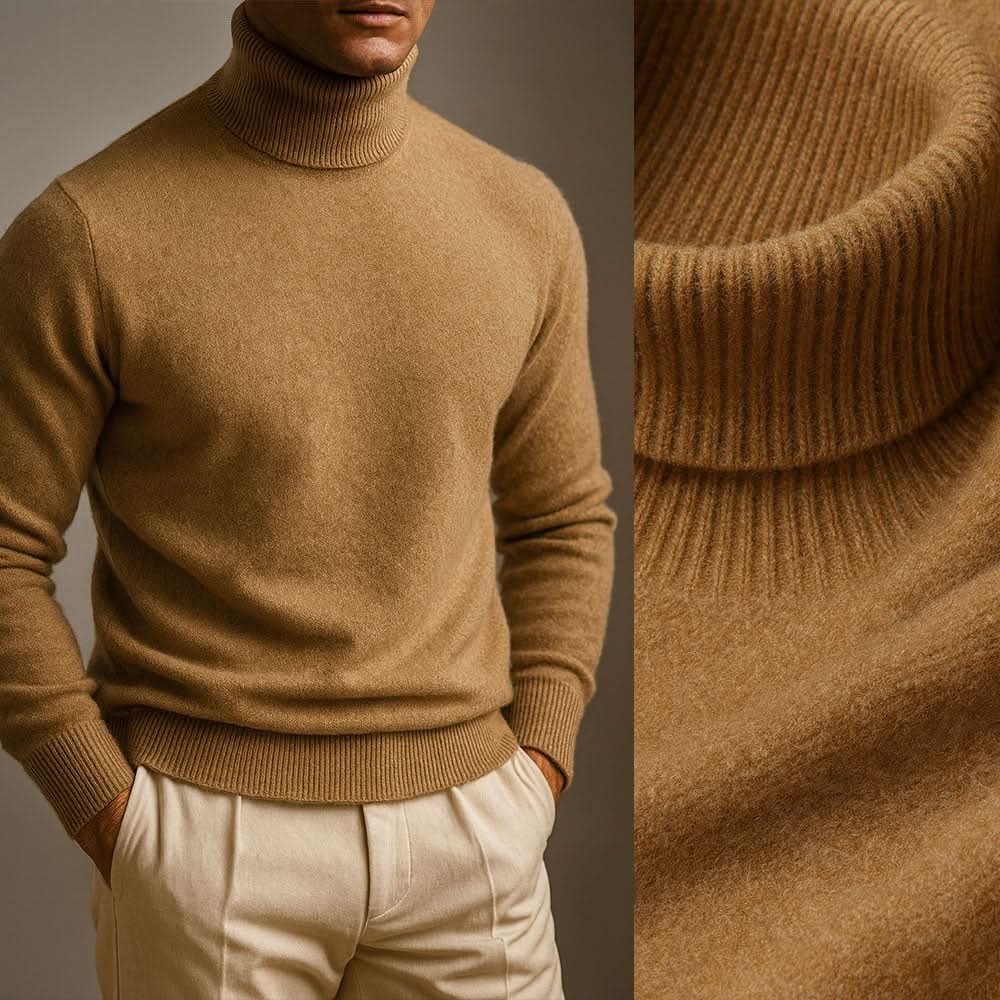 Men's Slim Fit Turtleneck Knit Jumper Back