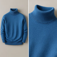 Men's Slim Fit Turtleneck Knit Jumper Close Up
