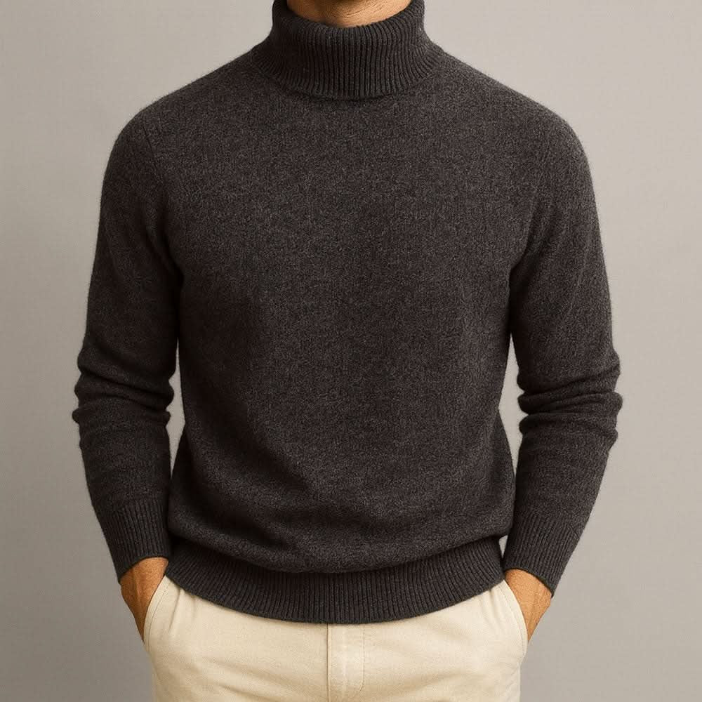 Men's Slim Fit Turtleneck Knit Jumper Side