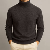 Men's Slim Fit Turtleneck Knit Jumper Side