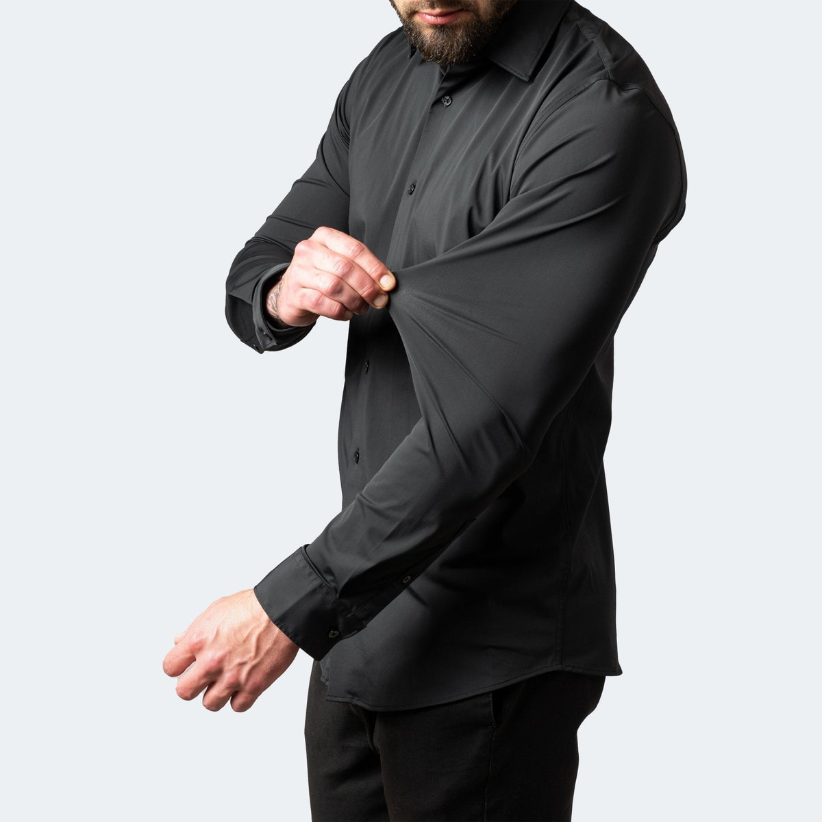 Men's Slim Stretch Shirt with Flexible Fit Back