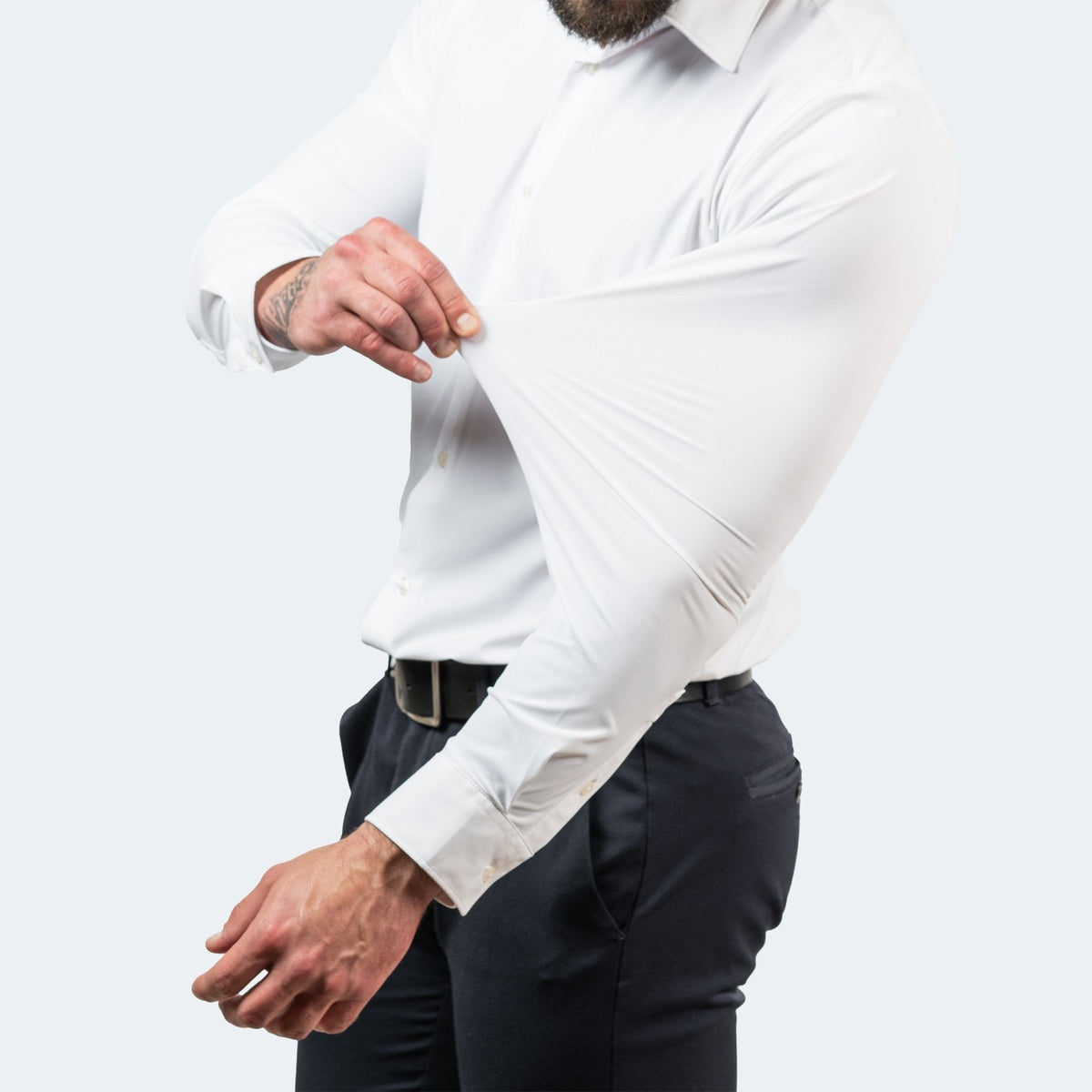 Men's Slim Stretch Shirt with Flexible Fit Detail