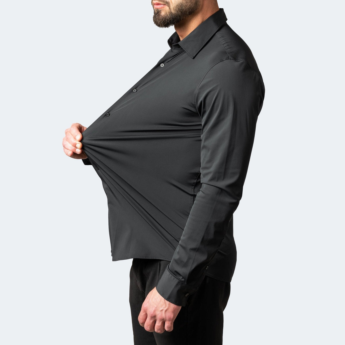 Men's Slim Stretch Shirt with Flexible Fit Side
