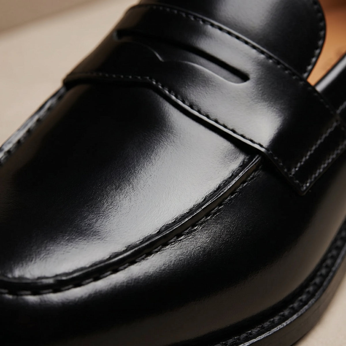 Men's Slip On Polished Penny Loafers Front