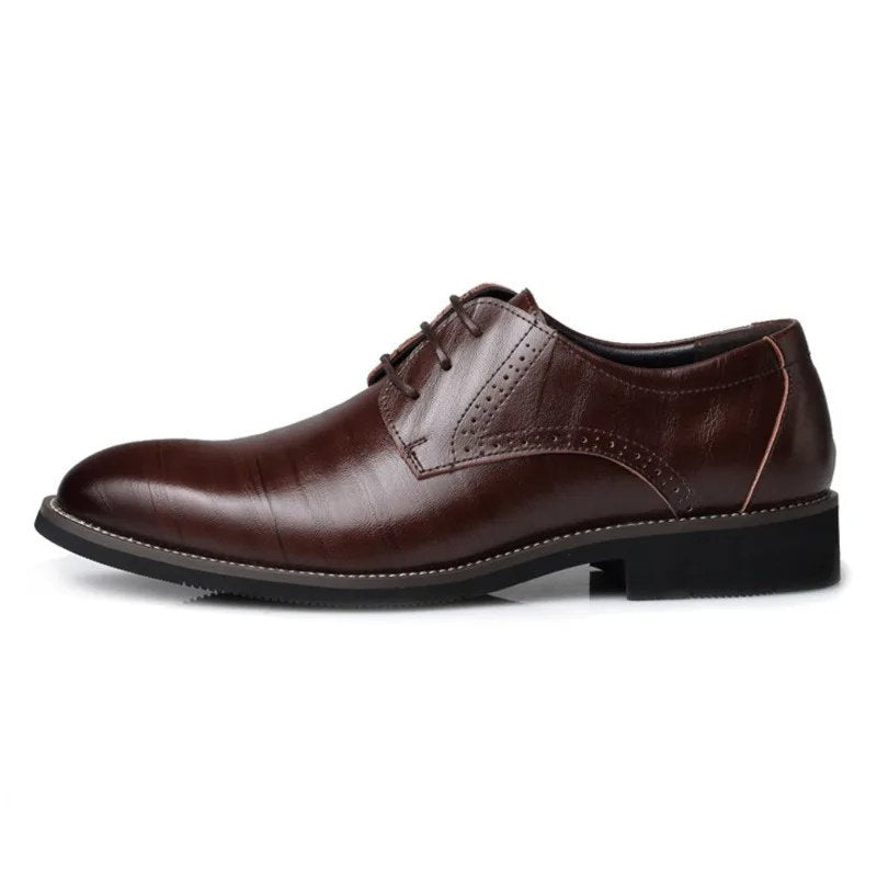 Men's Smart Vegan Leather Oxford Shoes with Classic Tie Closure Detail