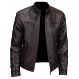 Men's Stand Collar Moto Jacket | Smart Casual Fit