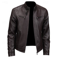 Men's Stand Collar Moto Jacket | Smart Casual Fit Hero