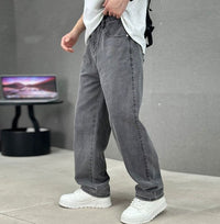 Men's Straight Leg Denim Pants with Wide Leg Cut Hero