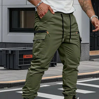 Men's Stretch Jogger Trousers with Zippered Pockets Detail