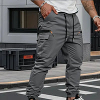 Men's Stretch Jogger Trousers with Zippered Pockets Side