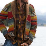 Men's Striped Knit Cardigan | Relaxed Open Front Style