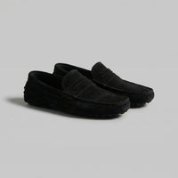 Men's Stylish Suede Penny Loafers with Casual Elegance Angle