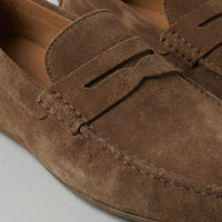 Men's Stylish Suede Penny Loafers with Casual Elegance Detail