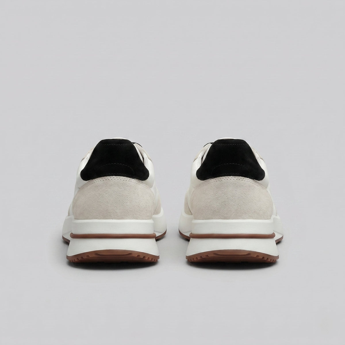 Men's Suede and Woven Panel Trainers with Contrast Detail Detail