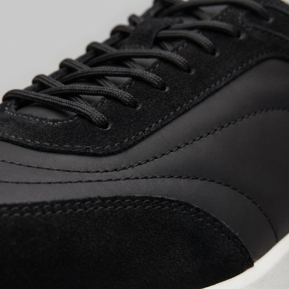 Men's Suede and Woven Panel Trainers with Contrast Detail Full