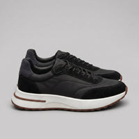 Men's Suede and Woven Panel Trainers with Contrast Detail Lifestyle