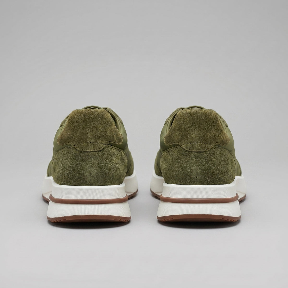 Men's Suede and Woven Panel Trainers with Contrast Detail View 13