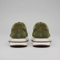 Men's Suede and Woven Panel Trainers with Contrast Detail View 13