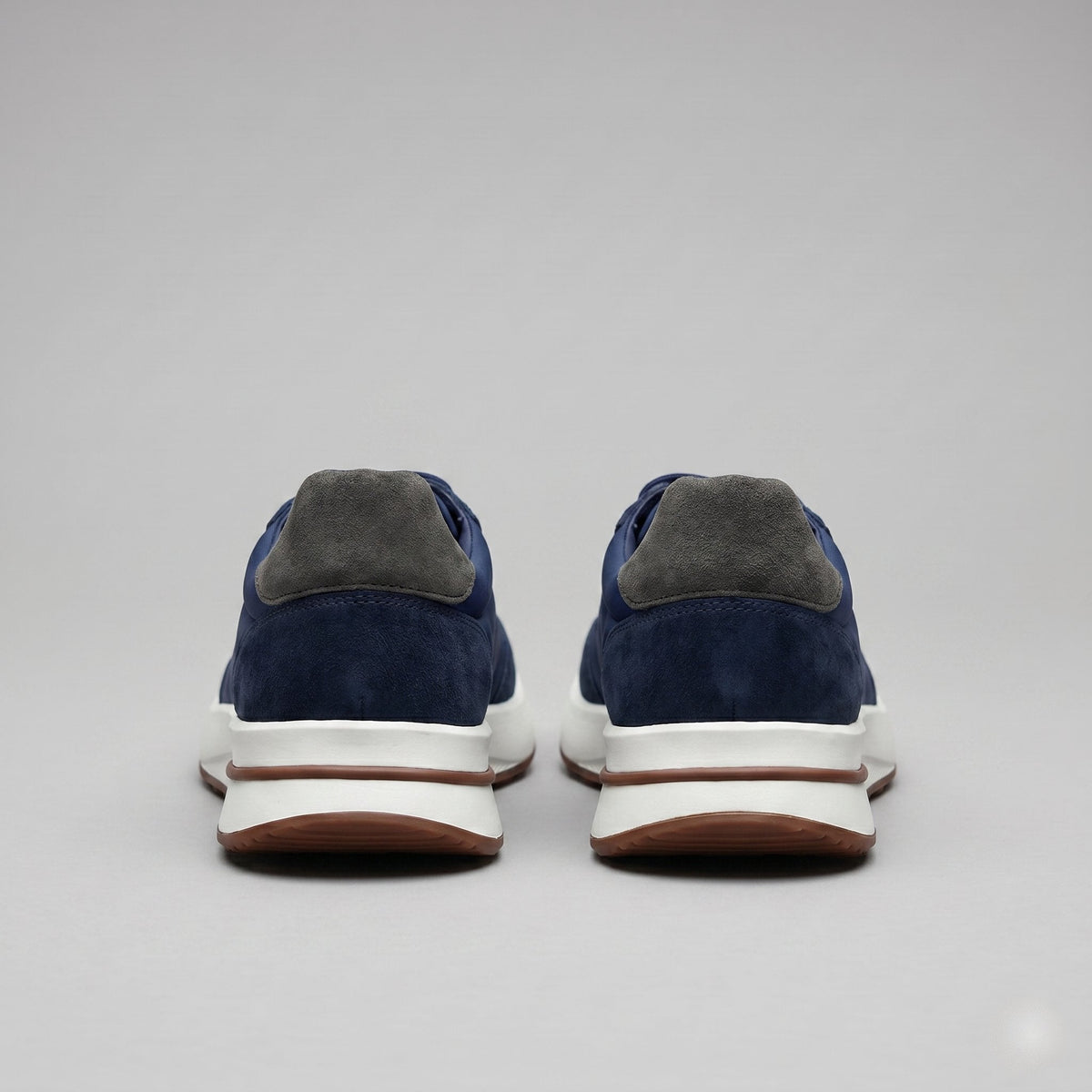 Men's Suede and Woven Panel Trainers with Contrast Detail View 18