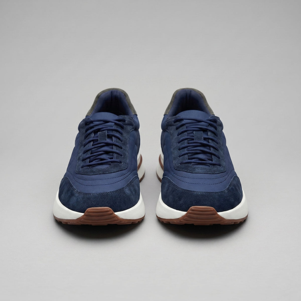 Men's Suede and Woven Panel Trainers with Contrast Detail View 20