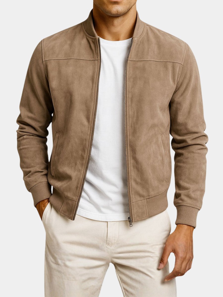 Men's Suede Jacket with Structured Silhouette Hero