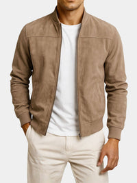 Men's Suede Jacket with Structured Silhouette Hero