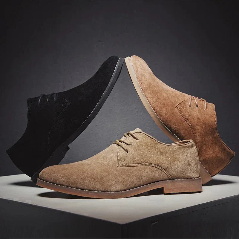 Men's Suede Oxford Shoes with Derby Detail Back