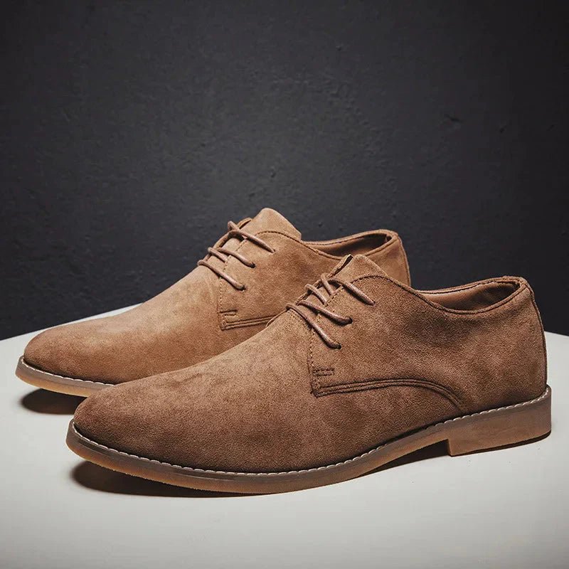 Men's Suede Oxford Shoes with Derby Detail Detail