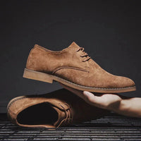 Men's Suede Oxford Shoes with Derby Detail Front