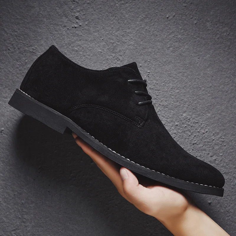 Men's Suede Oxford Shoes with Derby Detail Side