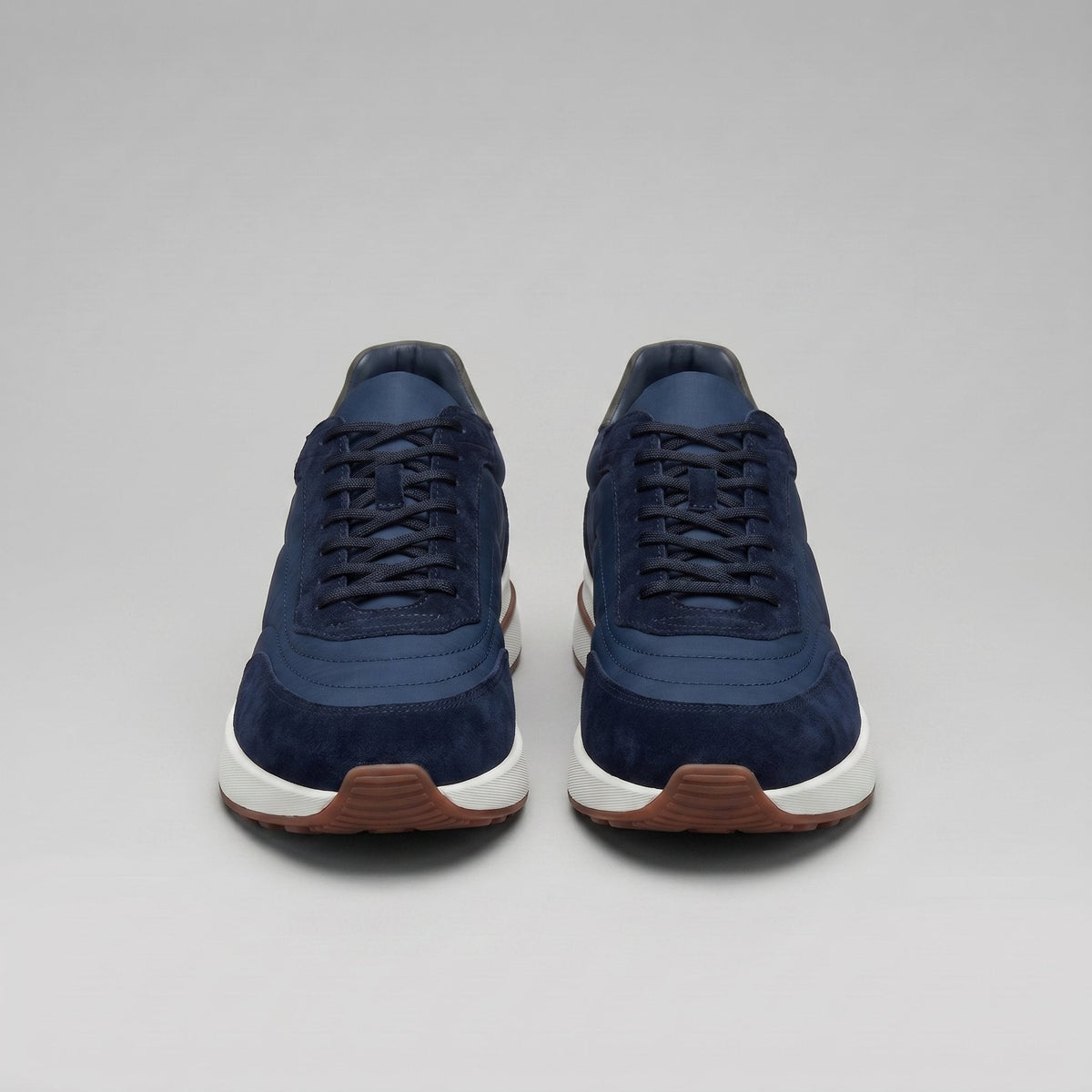Men's Suede Panel Trainers | Lace Up with Contrast Detail Back