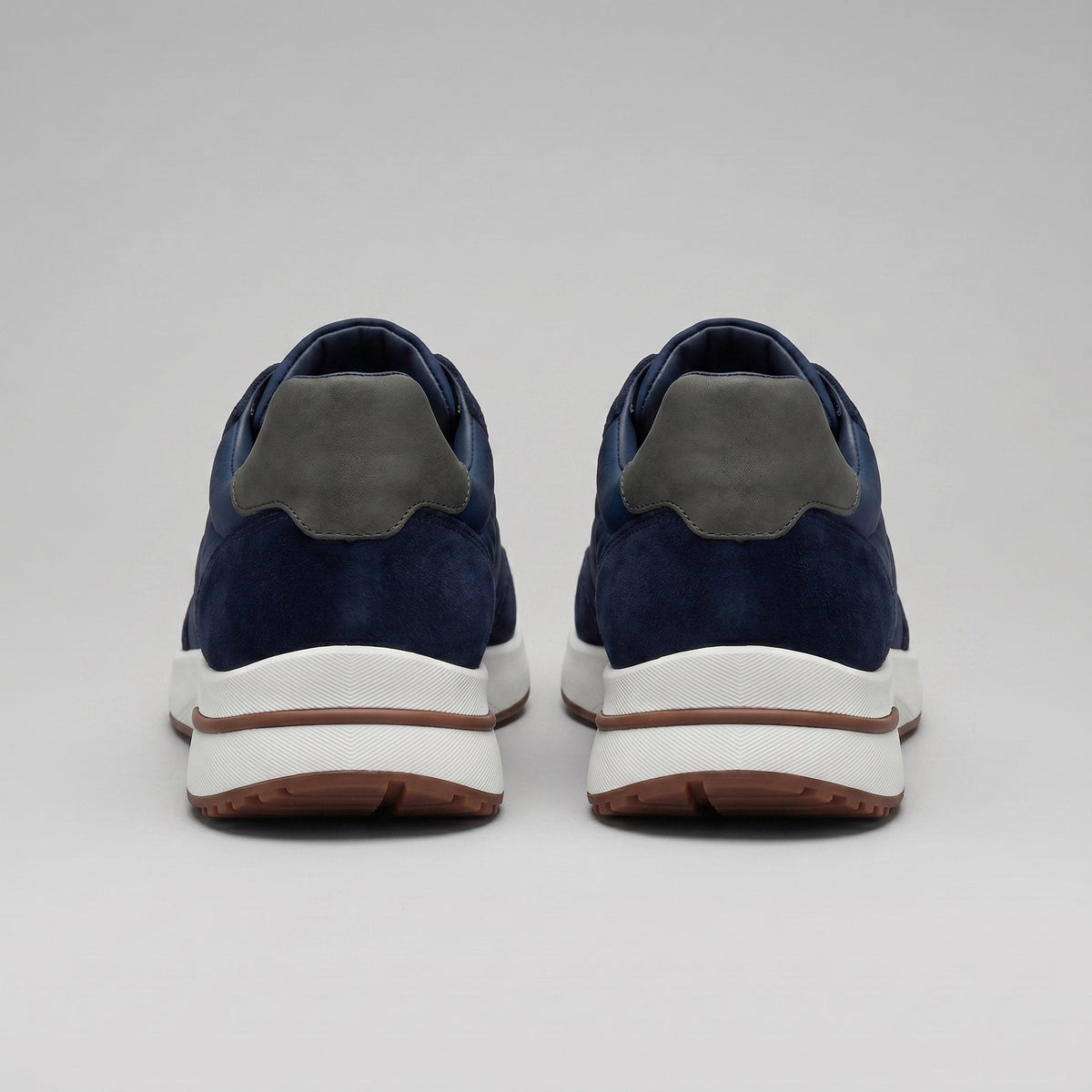 Men's Suede Panel Trainers | Lace Up with Contrast Detail Detail