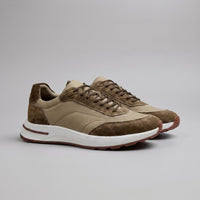 Men's Suede Panel Trainers | Lace Up with Contrast Detail View 12