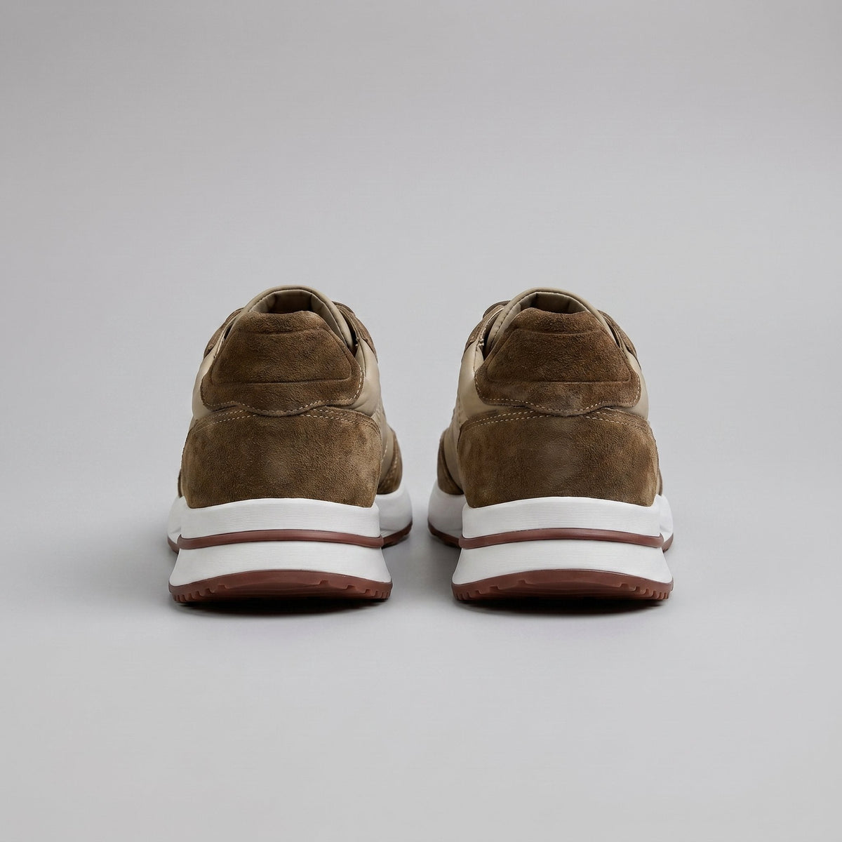 Men's Suede Panel Trainers | Lace Up with Contrast Detail View 14