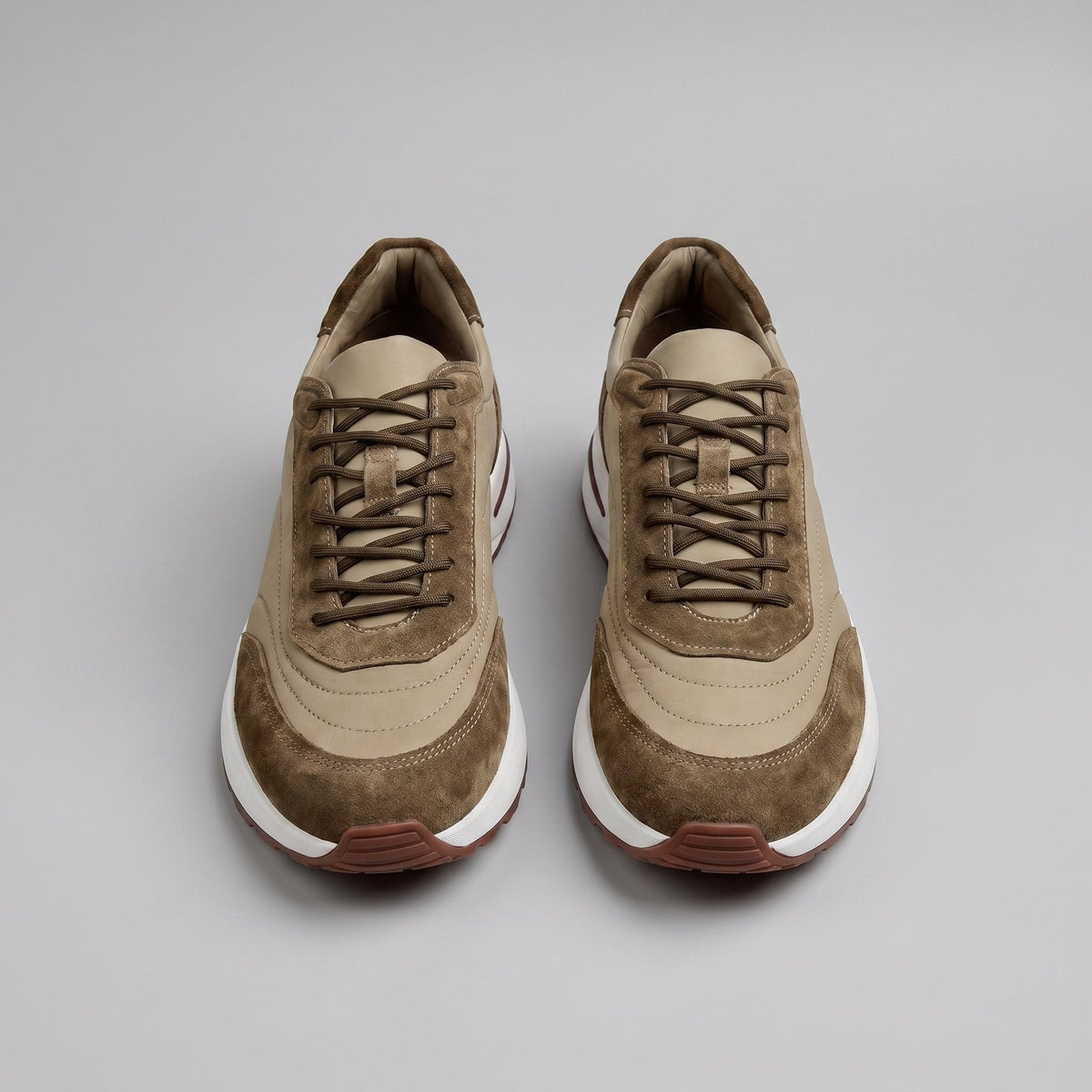 Men's Suede Panel Trainers | Lace Up with Contrast Detail View 16
