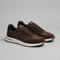 Men's Suede Panel Trainers | Lace Up with Contrast Detail View 17