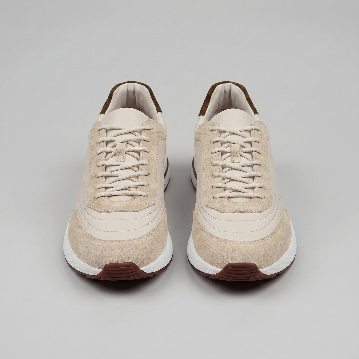 Men's Suede Panel Trainers | Lace Up with Contrast Detail View 28