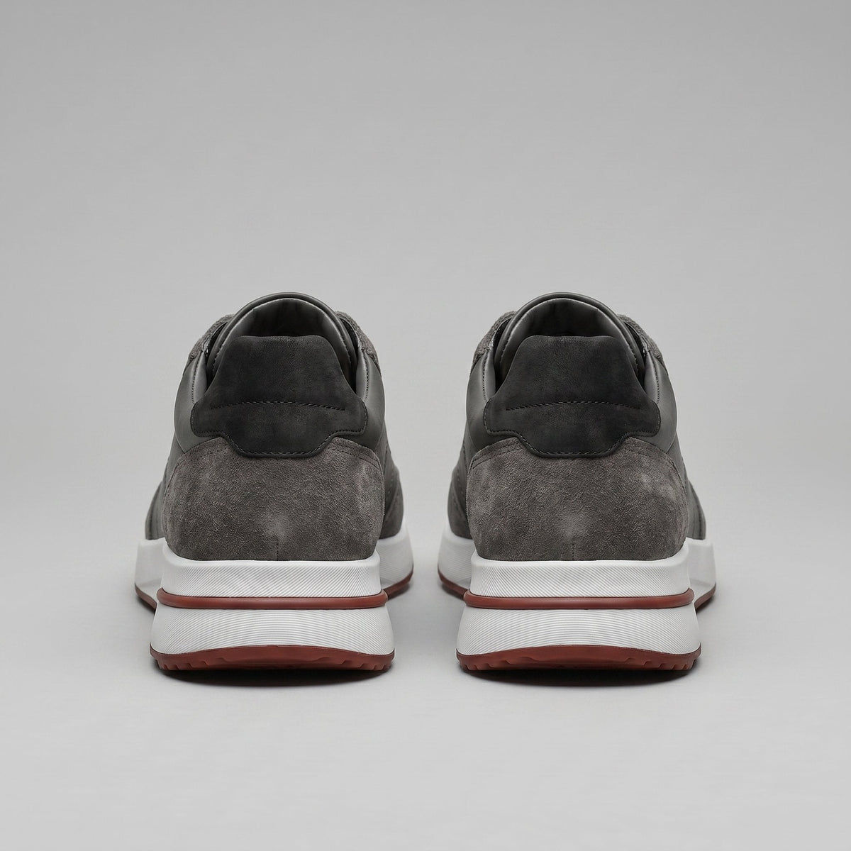 Men's Suede Panel Trainers | Lace Up with Contrast Detail View 36