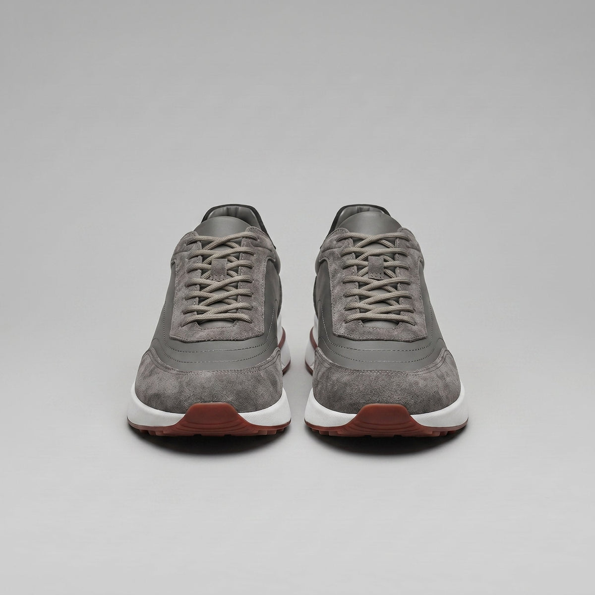 Men's Suede Panel Trainers | Lace Up with Contrast Detail View 38