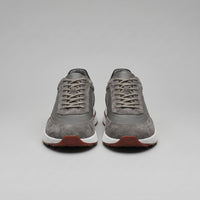 Men's Suede Panel Trainers | Lace Up with Contrast Detail View 38