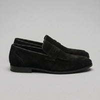 Men's Suede Penny Loafers with Moccasin Seam Detail View 14