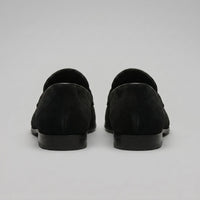 Men's Suede Penny Loafers with Moccasin Seam Detail View 16