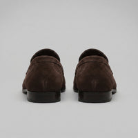 Men's Suede Penny Loafers with Moccasin Seam Detail View 22