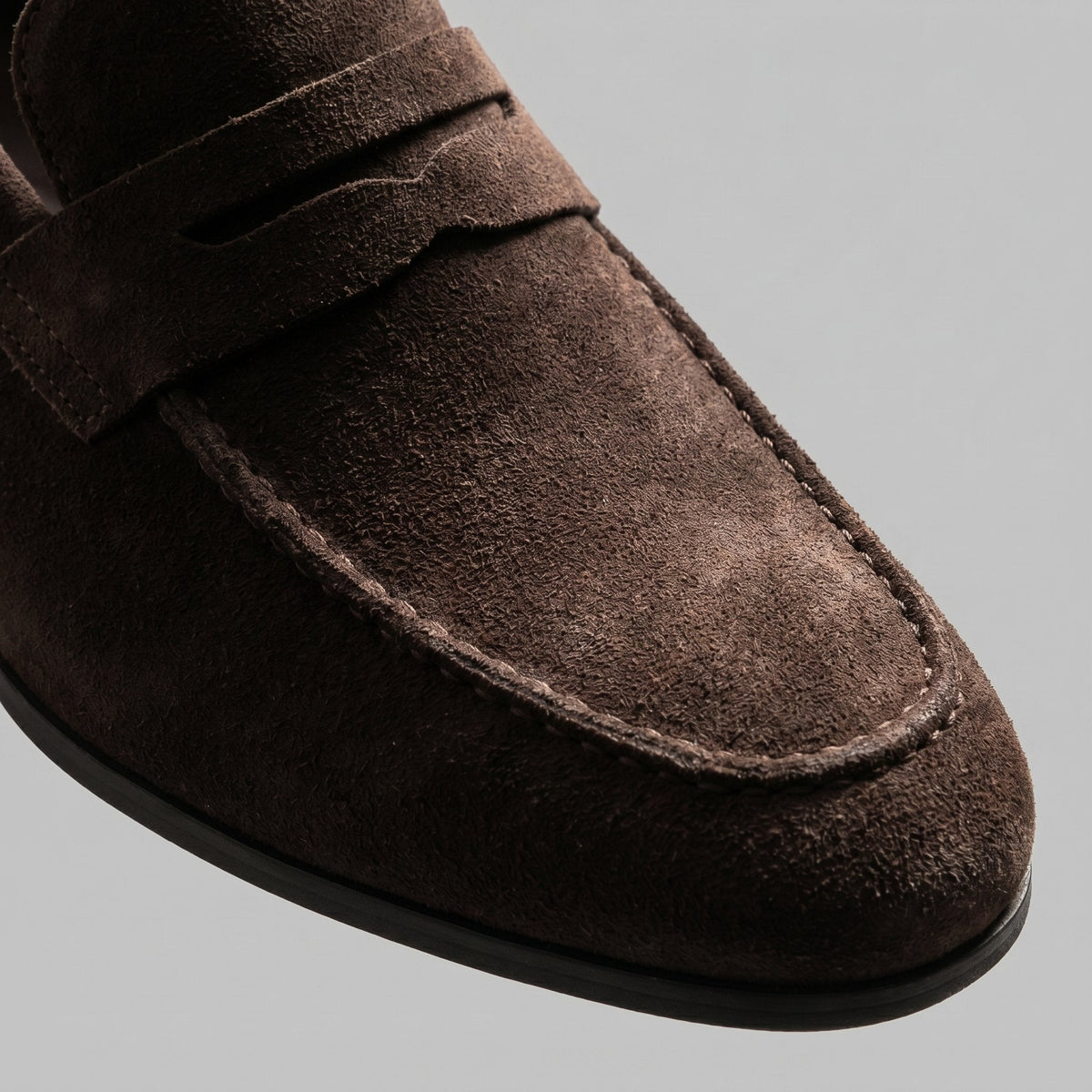 Men's Suede Penny Loafers with Moccasin Seam Detail View 23