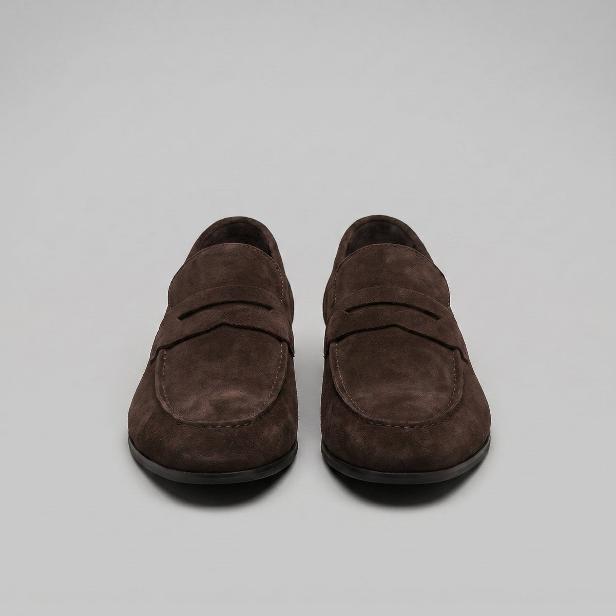 Men's Suede Penny Loafers with Moccasin Seam Detail View 24