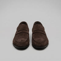 Men's Suede Penny Loafers with Moccasin Seam Detail View 24