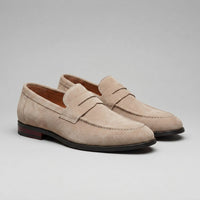 Men's Suede Penny Loafers with Moccasin Seam Detail View 25