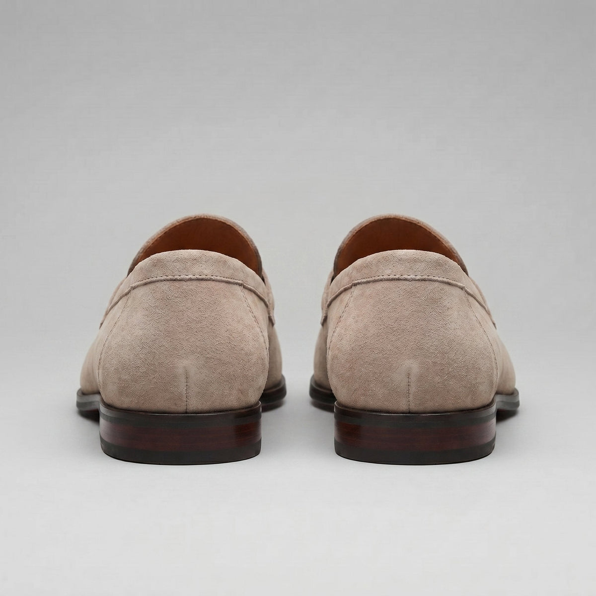 Men's Suede Penny Loafers with Moccasin Seam Detail View 28