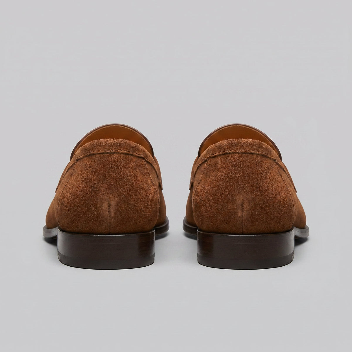 Men's Suede Penny Loafers with Moccasin Seam Detail View 33